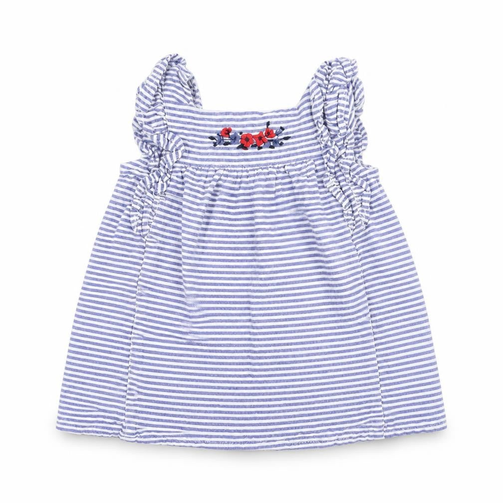 F&F Girls Blue Striped  A-Line  Size 3-6 Months
