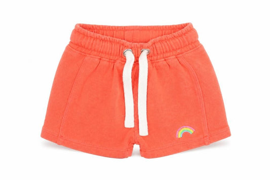 Front view of Next boys’ orange jogger trousers, size 9-12, months - shorts