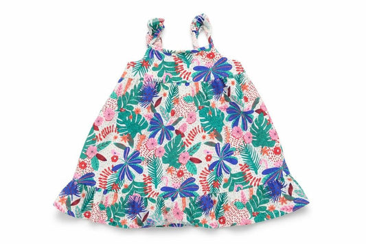 Front view of F&F girls’ white fair isle a-line, size 9-12, months