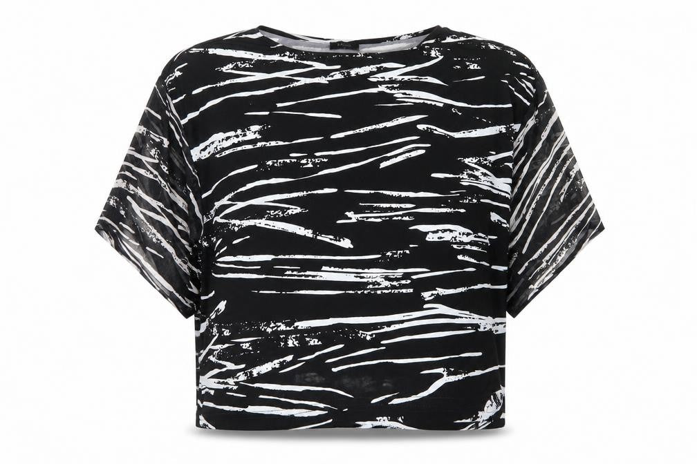 Front view of Klass women’s multicoloured geometric basic t-shirt, size L