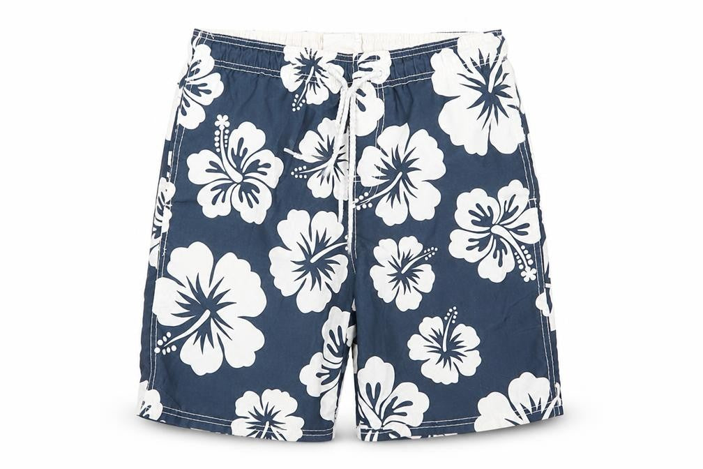 BLACKPOINT Mens Blue Floral  Sweat Shorts Size S - Stretch waistband/swim shorts