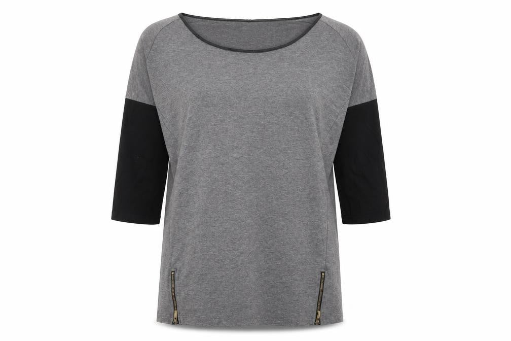 Front view of ESMARA women’s grey basic t-shirt, size UK 10
