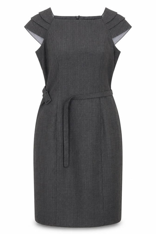 Front view of Warehouse women’s grey a-line, size UK 12