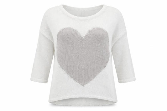 Front view of Next women’s white knit jumper, size UK 12