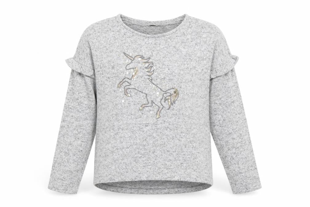 F&F Girls Grey Animal Print  Pullover Sweatshirt Size 11-12 Years