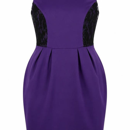 Dorothy Prkins Womens Purple Colourblock  A-Line  Size 16