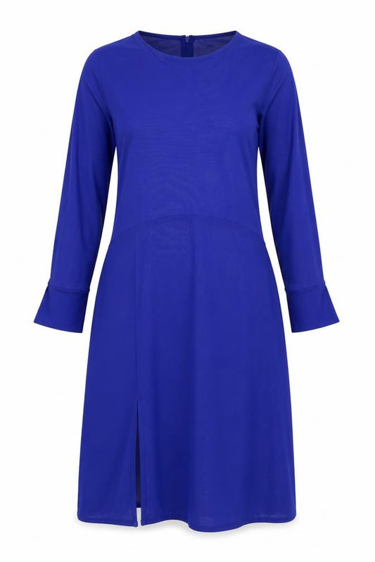 Front view of Debenhams women’s blue a-line, size UK 12, - washable mark