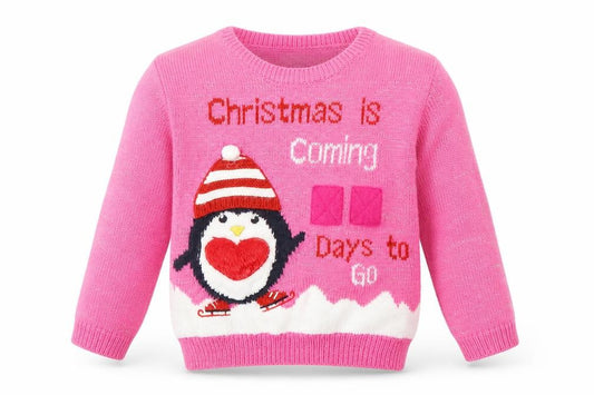 Front view of George girls’ pink jumper, size 12-18, months