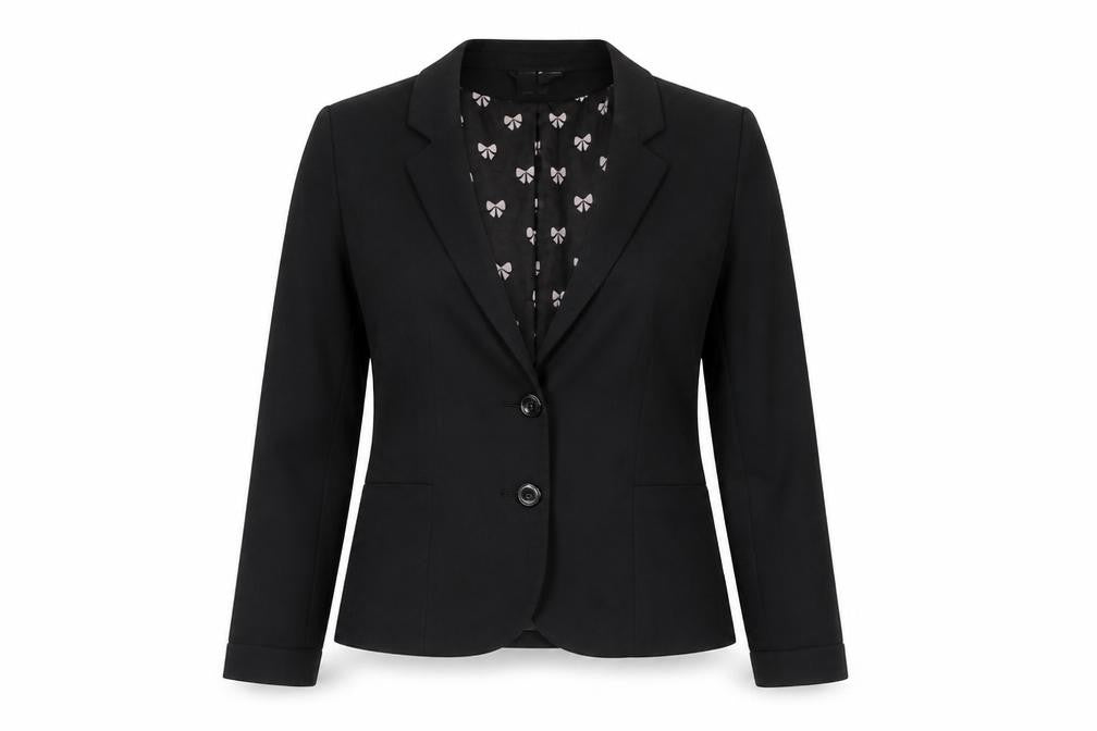 Front view of Divided women’s black jacket suit jacket, size UK 10