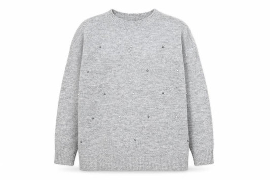 Front view of F&F women’s grey jumper, size UK 8