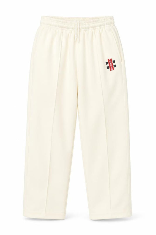 Front view of Gray Nicolls boys’ yellow trousers, size S