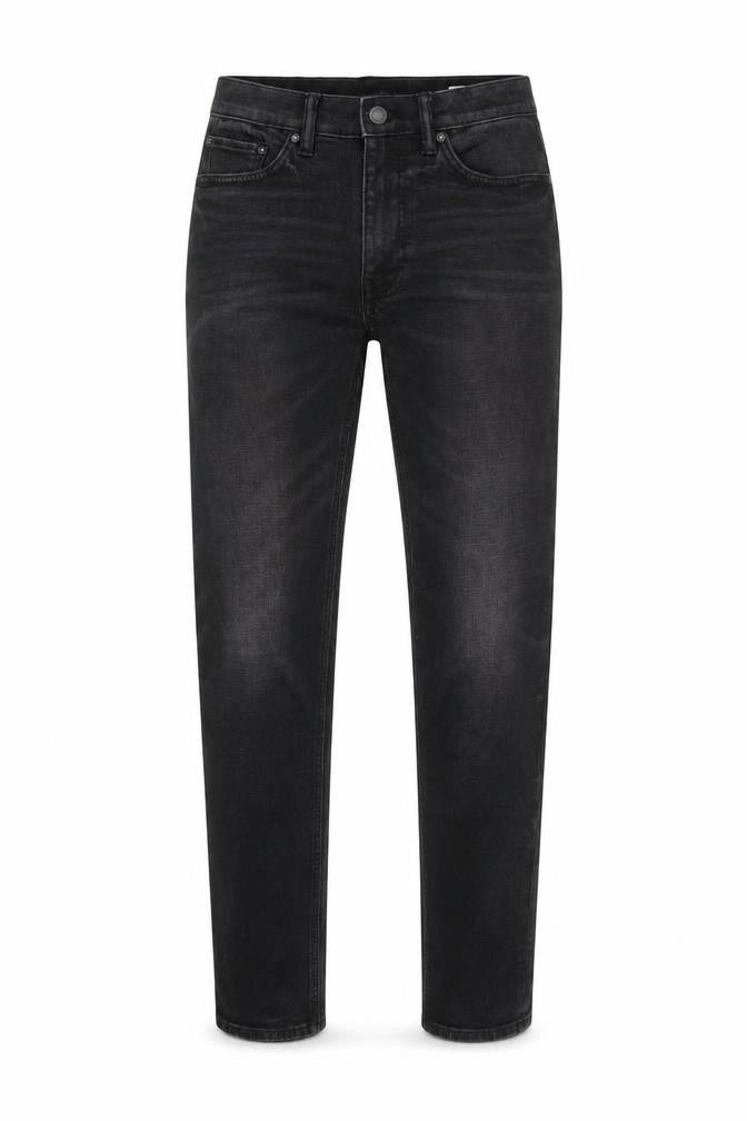 Front view of Marks & Spencer women’s black straight jeans, size UK 32, 31-inch leg