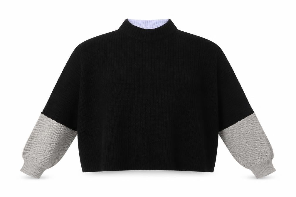 Front view of Threadbare women’s multicoloured henley jumper, size UK 6