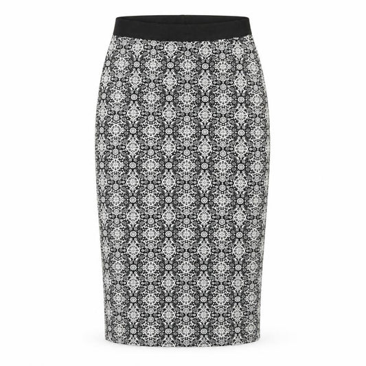 Front view of George women’s white fair isle bandage skirt, size UK 10