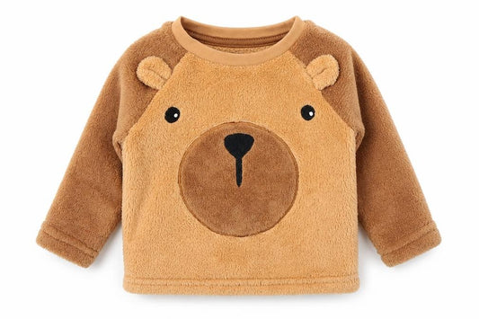 Front view of Primark Baby Brown jumper, size 6-9, Months