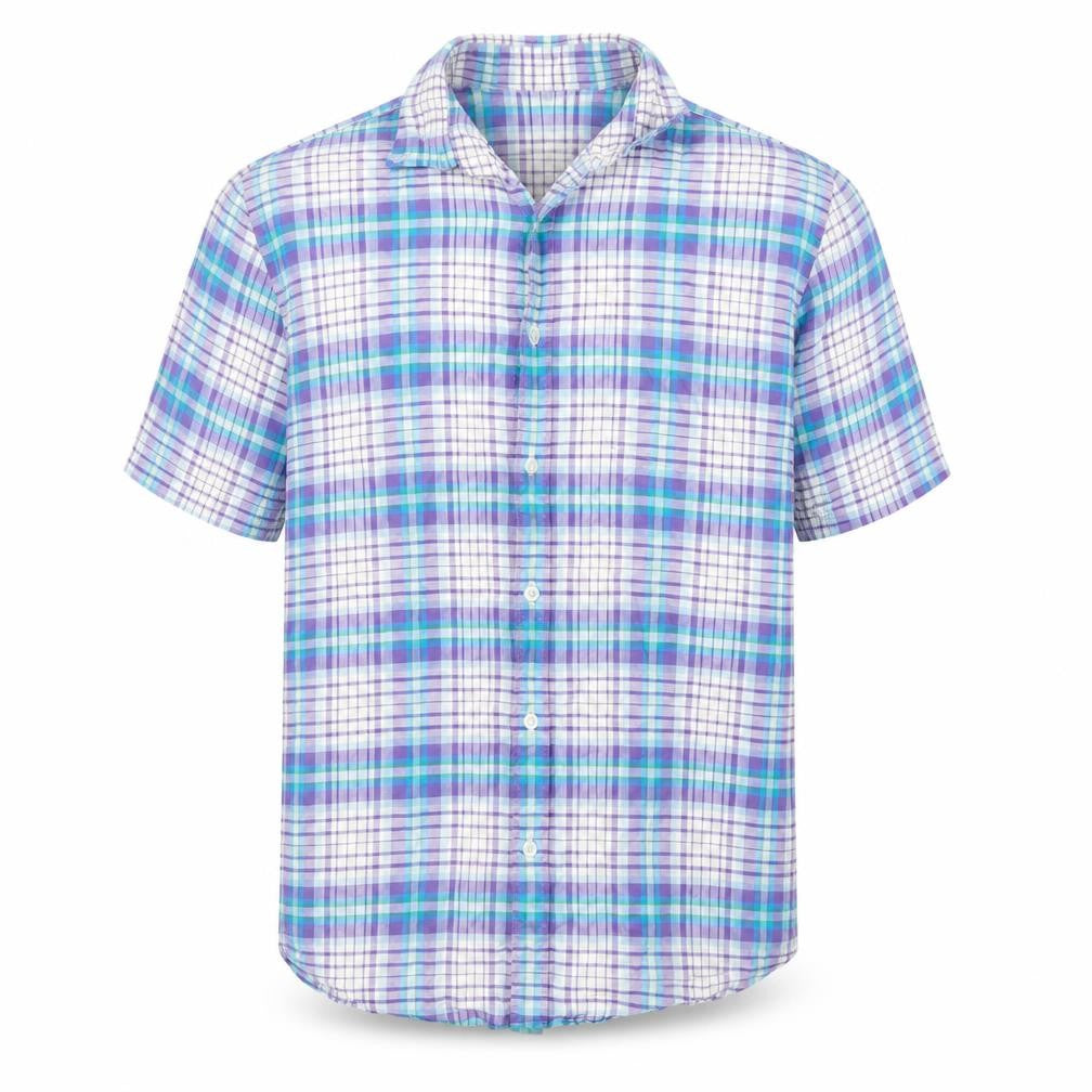 John Lewis Mens Purple Plaid   Button-Up Size L