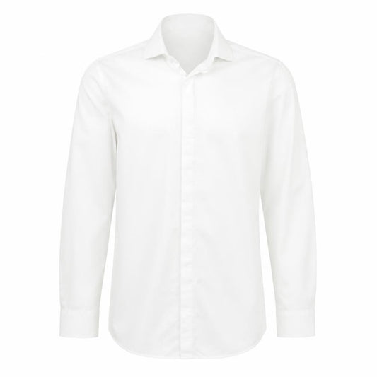 Front view of Next men’s white button-up, size 15.5