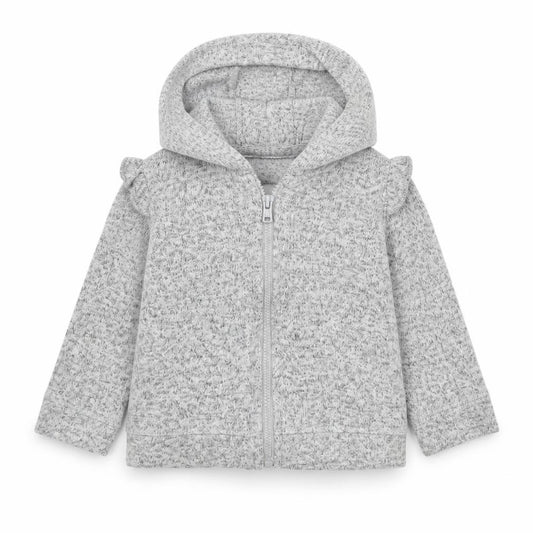 Front view of F&F Grey Full Zip Jumper, size 3-6, Months - hoodie