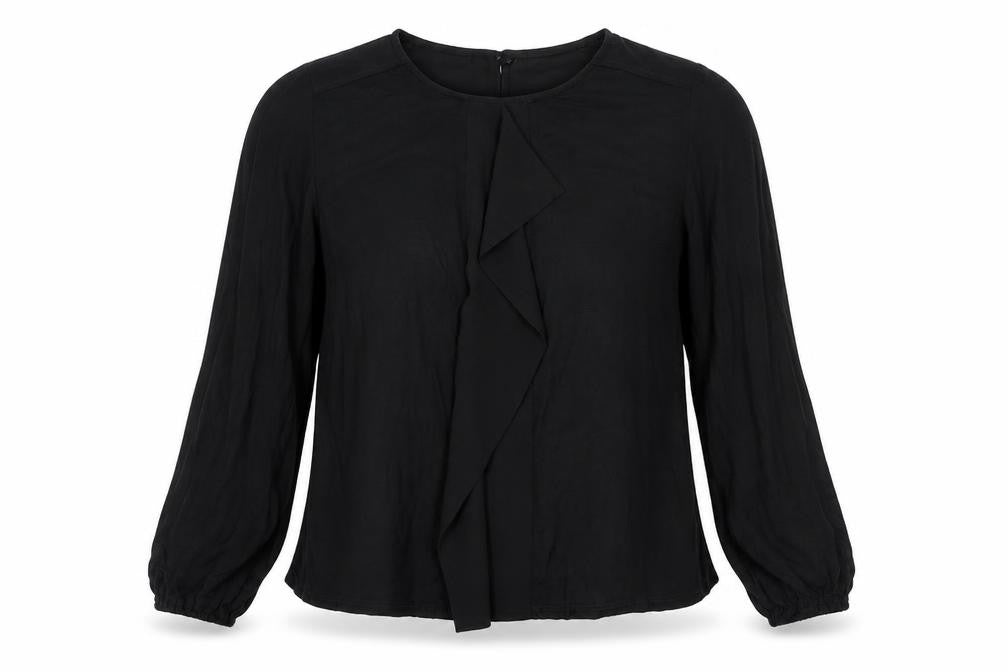 Front view of Captive women’s black basic blouse, size UK 12