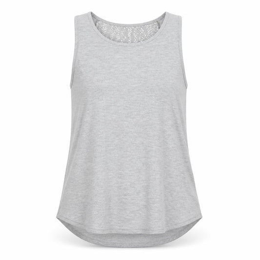 Front view of Vero Moda women’s grey basic tank, size S