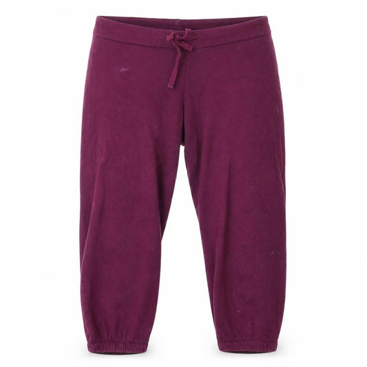 Front view of Preworn women’s purple sweatpants, 26-inch leg