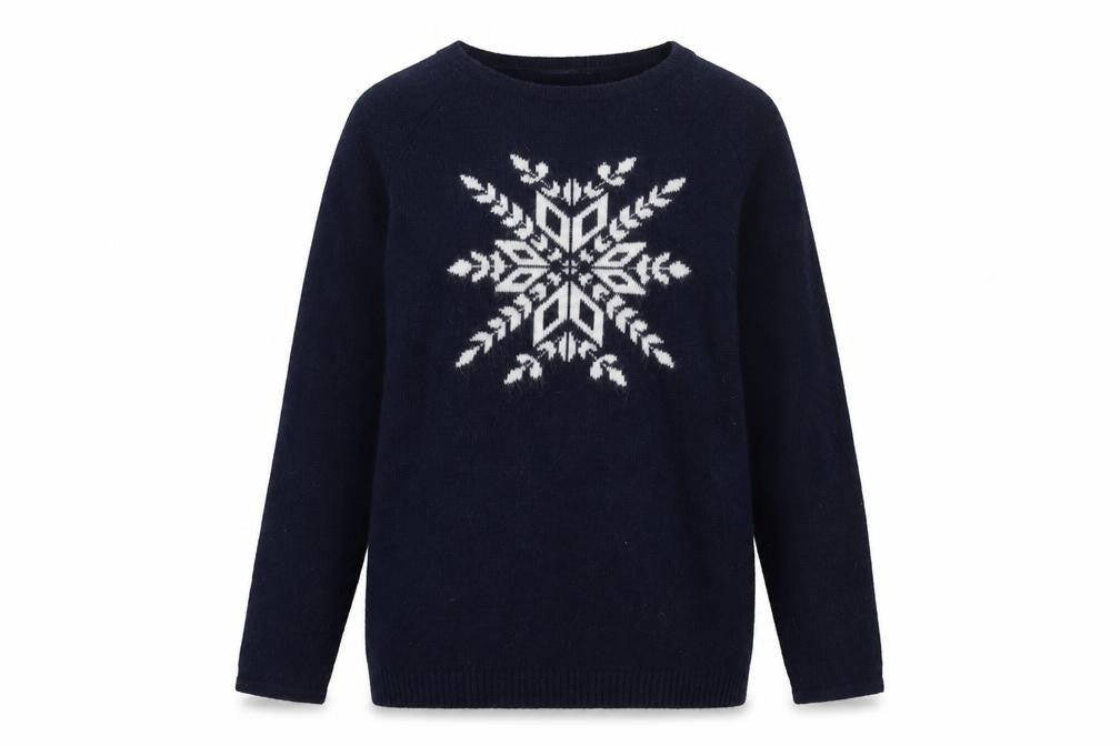 Front view of Illustrated People women’s blue jumper, size S