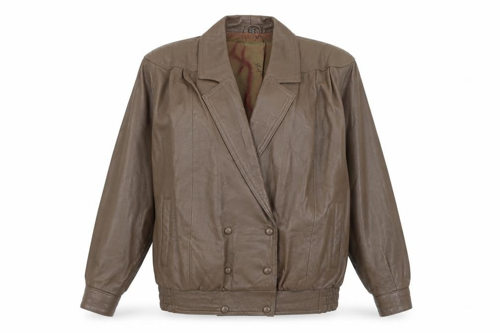 Front view of Preworn women’s brown jacket, size UK 14
