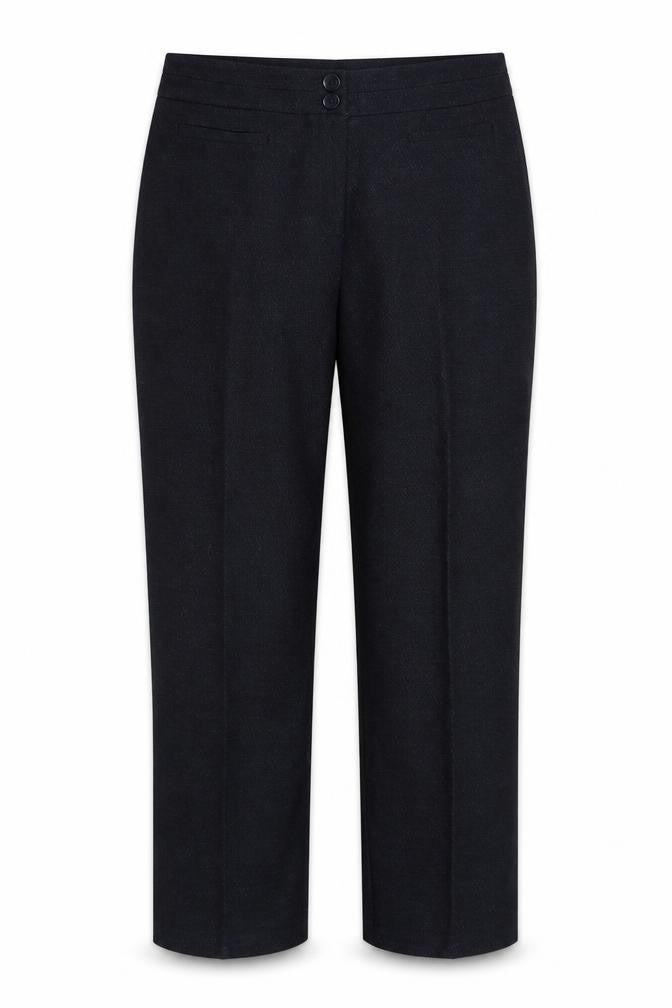 CC Petite Womens Blue Herringbone  Trousers  Size 12 L25 in