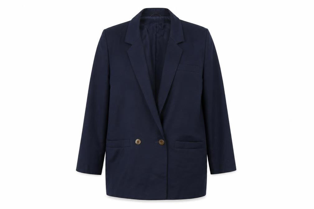 Front view of Richards women’s blue jacket suit jacket, size UK 12