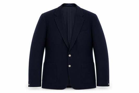 Front view of St Michael men’s blue jacket blazer, size M