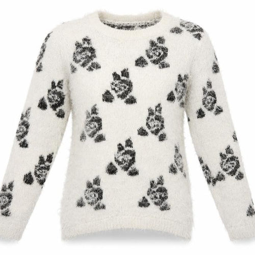 F&F Girls Ivory Floral  Pullover Jumper Size 9-10 Years