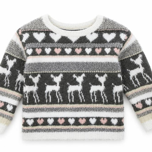 George Girls Green Striped Knit Pullover Jumper Size 2-3 Years