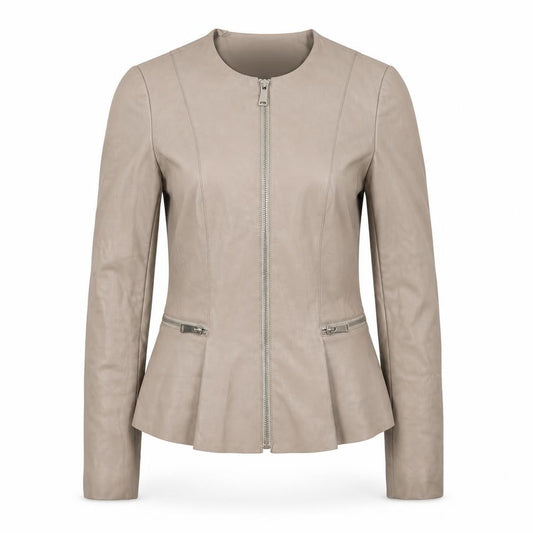 Front view of Primark women’s beige jacket coatigan, size UK 8