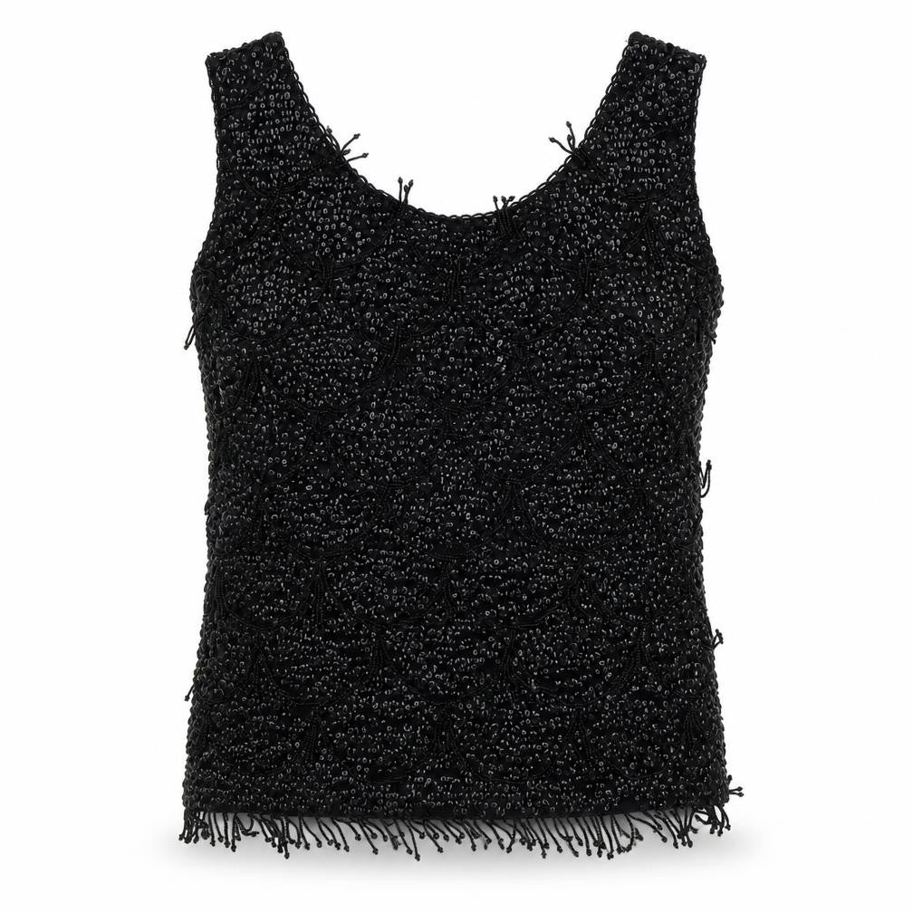 Front view of Central Park West women’s black colourblock basic t-shirt, size UK 40