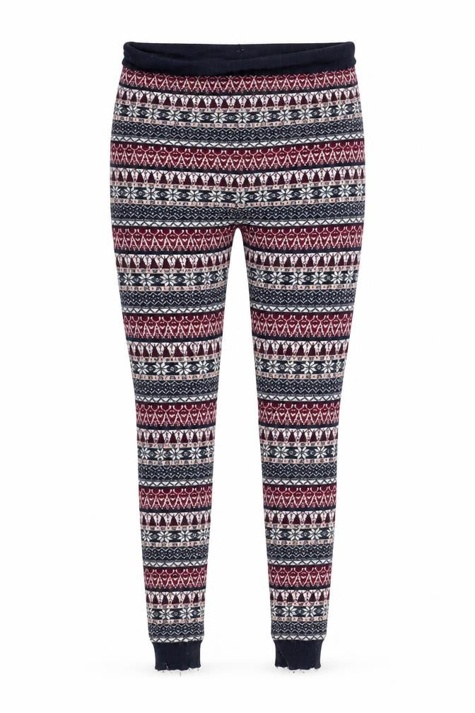 Front view of Atmosphere women’s red argyle/diamond capri leggings, size UK 8, 22-inch leg