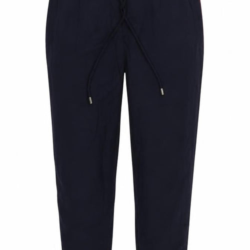 M&S Womens Blue Striped  Capri Trousers Size 10 L22.5 in