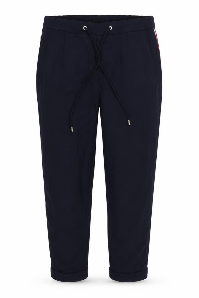 M&S Womens Blue Striped  Capri Trousers Size 10 L22.5 in