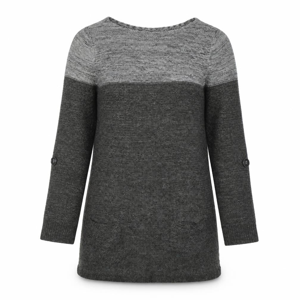 Front view of BHS women’s grey knit jumper, size UK 10