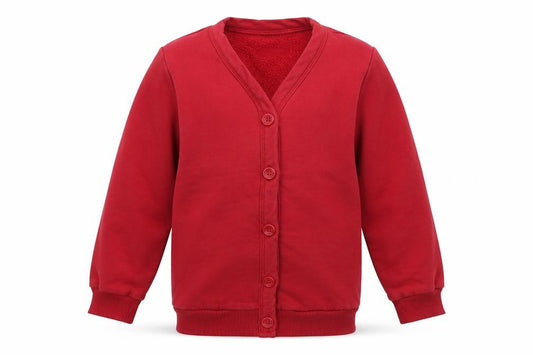 Front view of Tu boys’ red track jacket jacket, size 6, years