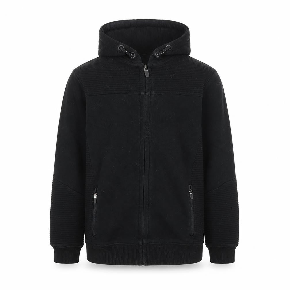 Front view of George boys’ black full zip jumper, size 9-10, years