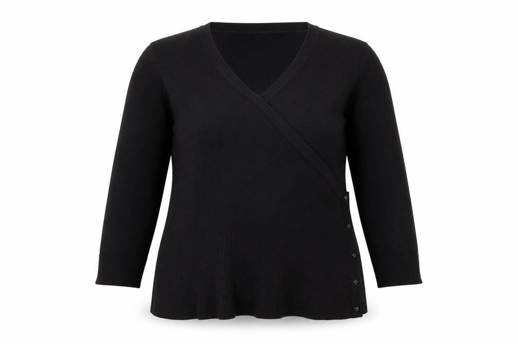Front view of Debbie Morgan women’s black jumper, size L