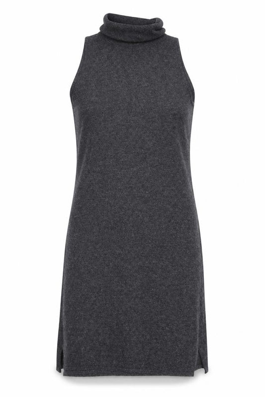 Front view of New Look women’s grey jumper dress, size UK 10