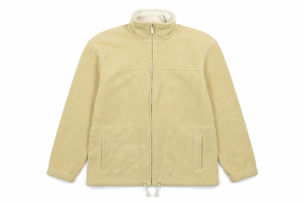 Front view of St Michael women’s yellow full zip jumper, size UK 14