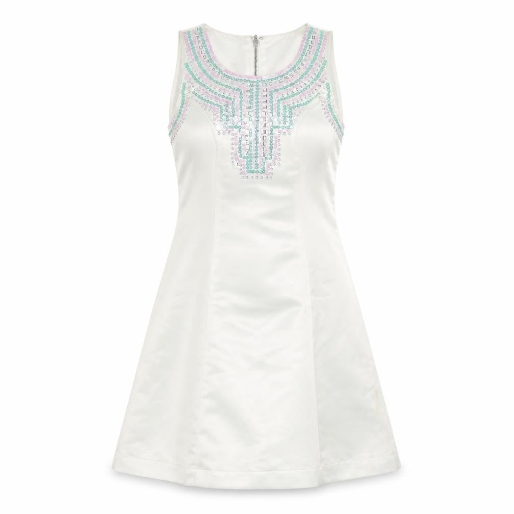 Front view of Lipsy women’s white a-line, size UK 8