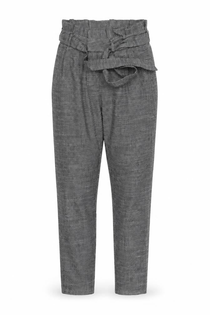 Front view of Vero Moda women’s black check trousers, size XS, 28-inch leg