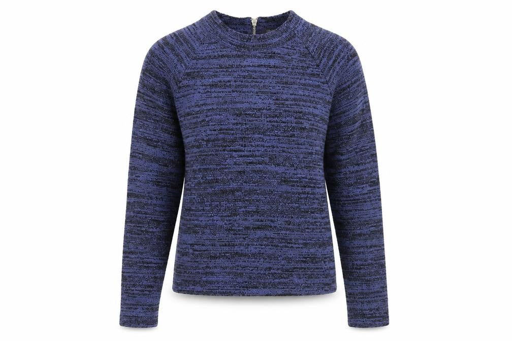 Front view of Marks & Spencer women’s blue jumper, size UK 10