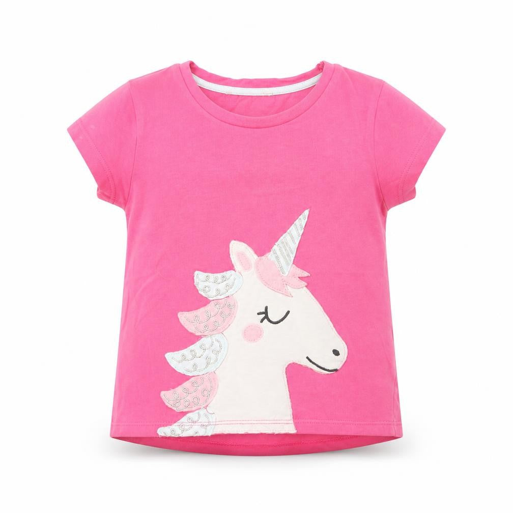 Front view of Bluezoo girls’ pink basic t-shirt, size 2, years