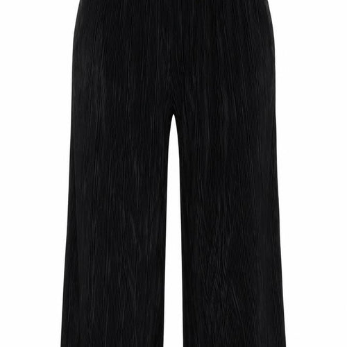 Ache Womens Black   Cropped Trousers Size 12 L24 in - riffle effect