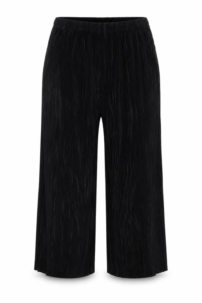 Ache Womens Black   Cropped Trousers Size 12 L24 in - riffle effect