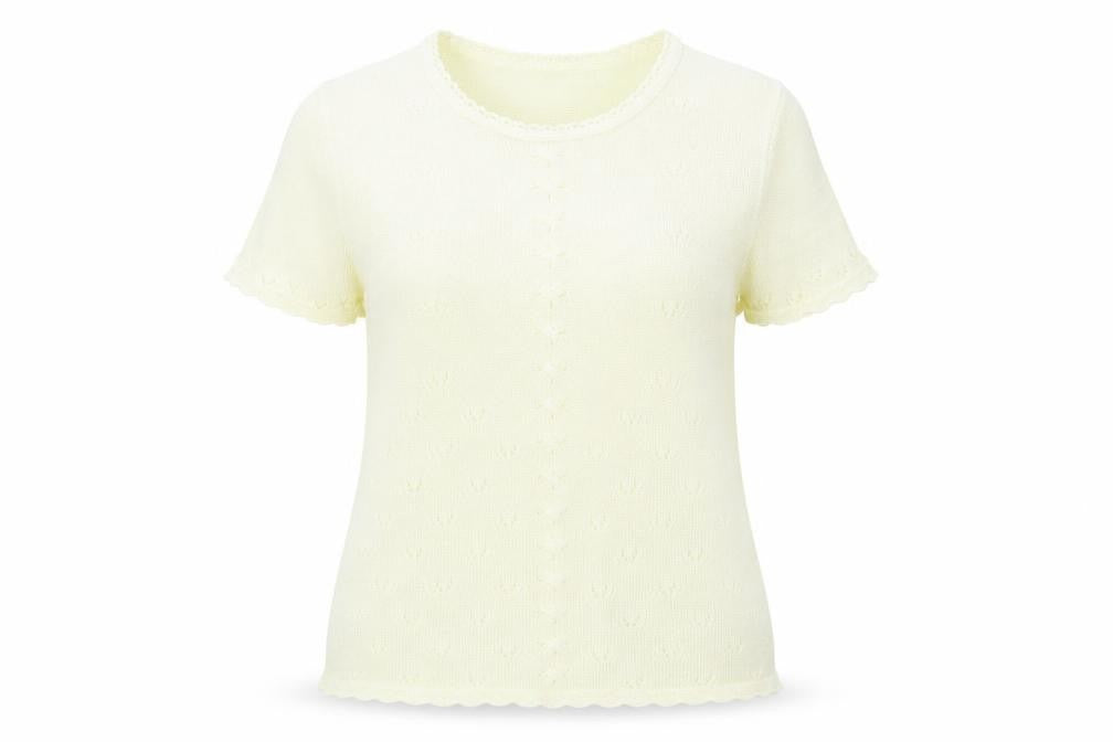 Front view of Preworn women’s ivory jumper, size UK 12